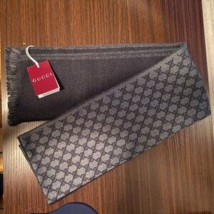 Gucci GG Alfie Logo-Jacquard Wool Scarf - New With Tags.